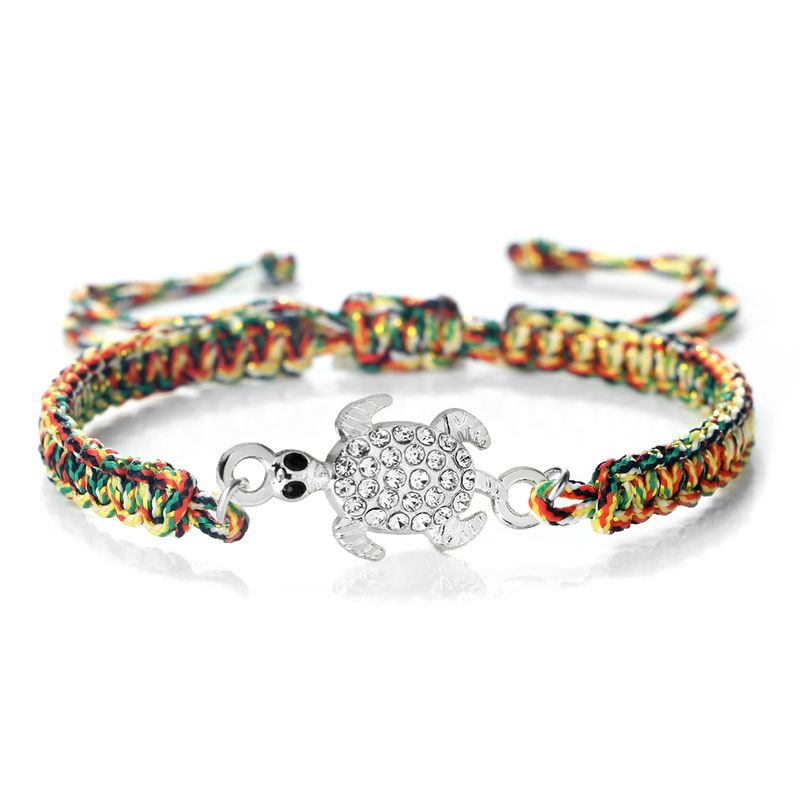 Alloy Red Rope Handmade Travel Personality Zircon Rhinestone Braided Adjustable Stretch Bracelet_voghion.com
