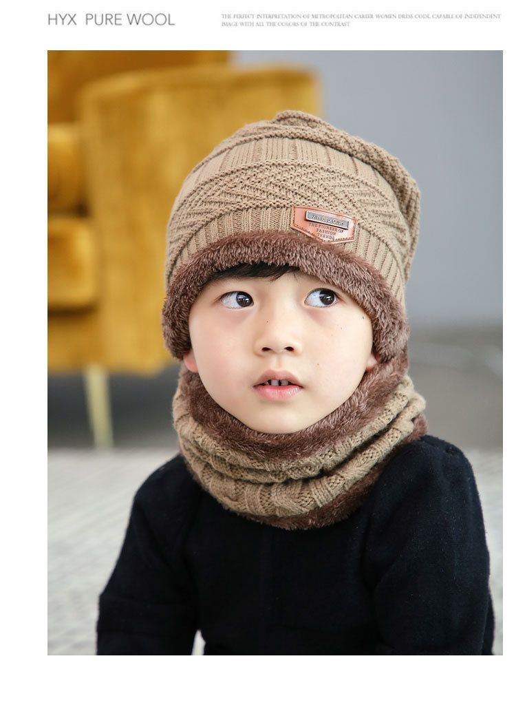 Winter-Strickmütze und Schal-Set für Kinder – mit Fleece gefütterte, warme Beanie mit Ohrenklappen für Jungen und Mädchen, weiches Acrylgarn, Outdoor-Zubehör für kaltes Wetter_voghion.com
