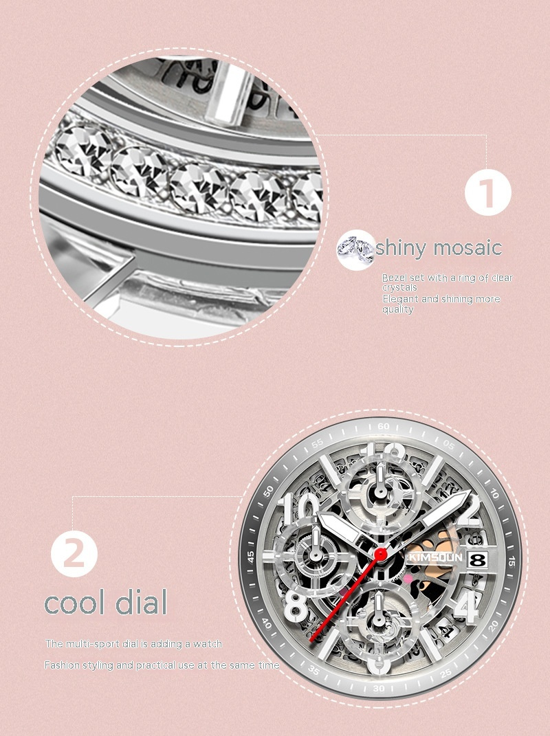 Nuovo orologio Kingston Brand Diamond Set orologio al quarzo trasparente Orologio rosso netto impermeabile Orologio da coppia per uomo e donna Trend_voghion.com