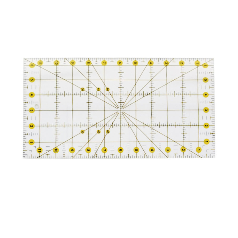 Cutting ruler rectangular ruler sewing and patchwork ruler acrylic two-color hollow ruler_voghion.com