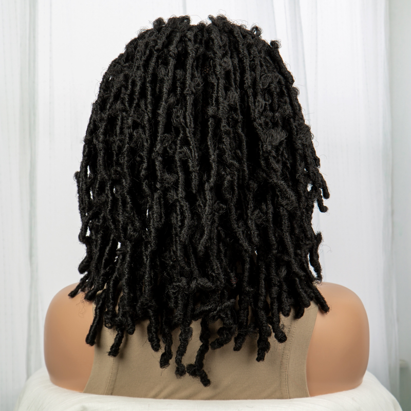 16inch chemical fiber lace braid wig hand braided braid curly hair 9*6 lace wig 180% density women's daily decoration_voghion.com