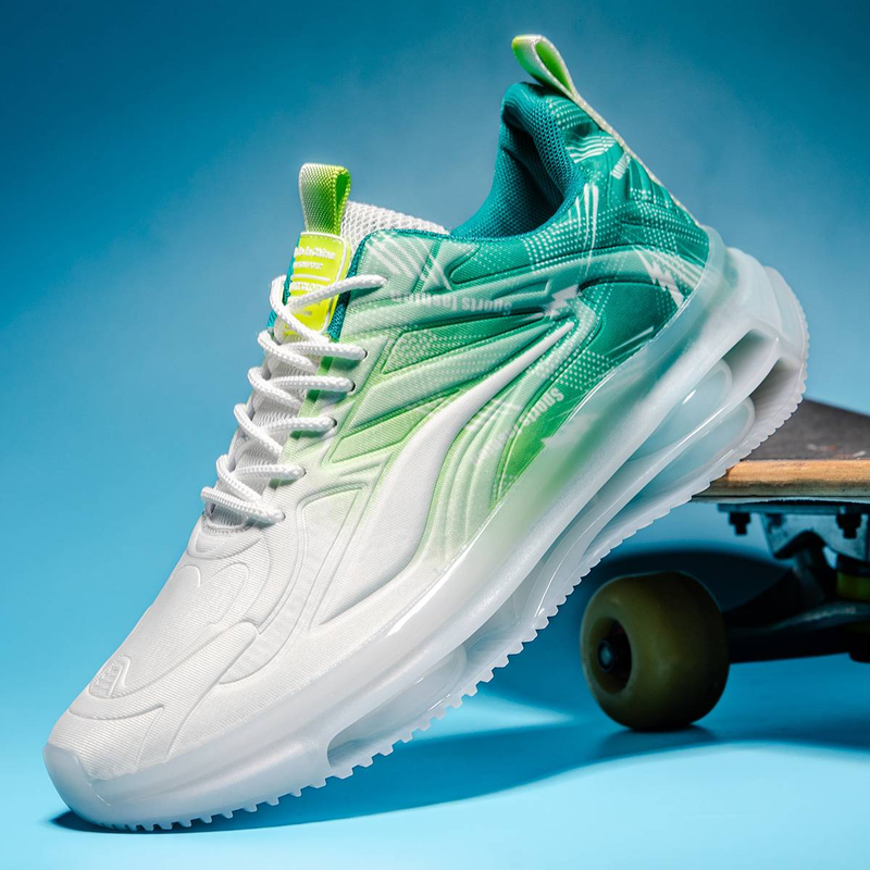 Zapatos de verano transpirables para hombre, nuevos zapatos deportivos casuales para correr para adolescentes con amortiguación de aire, zapatos para correr en blanco y negro_voghion.com