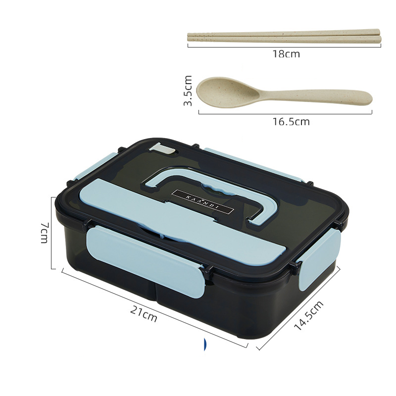 Cutia de prânz unisex poate fi încălzită la cuptorul cu microunde, cutia de prânz pentru studenți merge la serviciu, compartiment din plastic, fără miros, cutie de prânz proaspătă_voghion.com