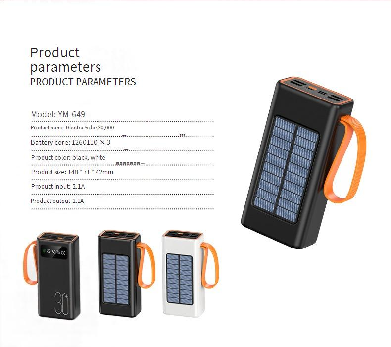 Power Bank Solarladegerät mit großer Kapazität, 50000 mAh Schnellladung, Campinglicht für den Außenbereich, mobile Power Bank_voghion.com