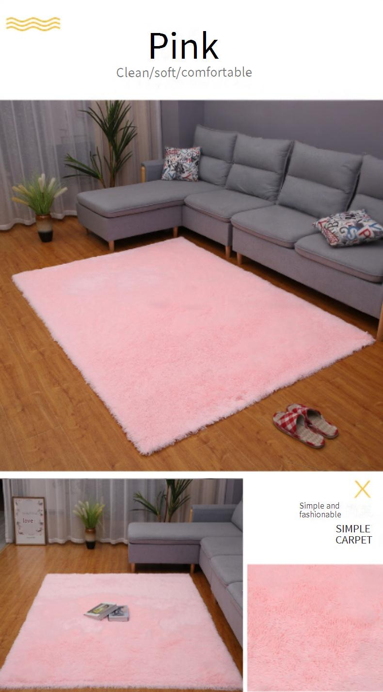 Plüschiger, rechteckiger Samtteppich – weicher, langfloriger Teppich für Wohnzimmer, Nachttisch, Sofa und Yoga – maschinenwaschbar – modern, minimalistisch (40 x 60_voghion.com
