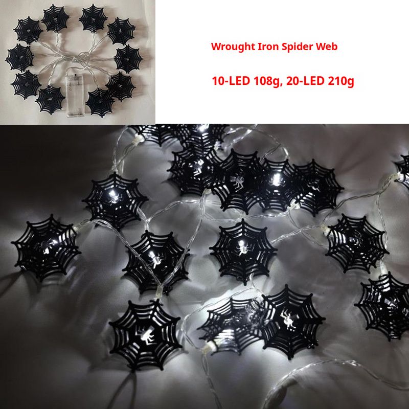 Halloween-LED-Lichterkette – Spinnen, Geister und Skelette, dekorative Lichter für drinnen und draußen (2 m/20 LEDs, 6000 K Kaltweiß, IP42 wasserdicht)_voghion.com