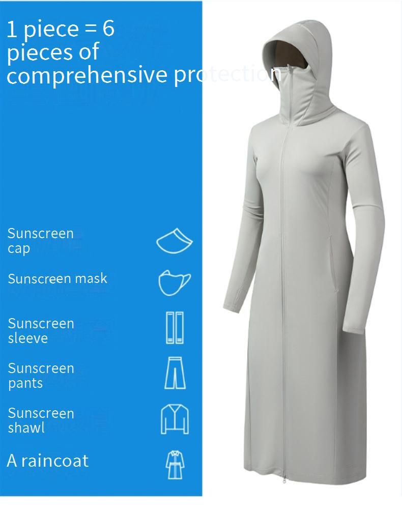 Felpa con cappuccio a maniche lunghe con protezione solare UPF50+ – Giacca traspirante e rinfrescante UV per escursionismo e ciclismo (M-XL) – Protezione solare leggera a copertura totale_voghion.com