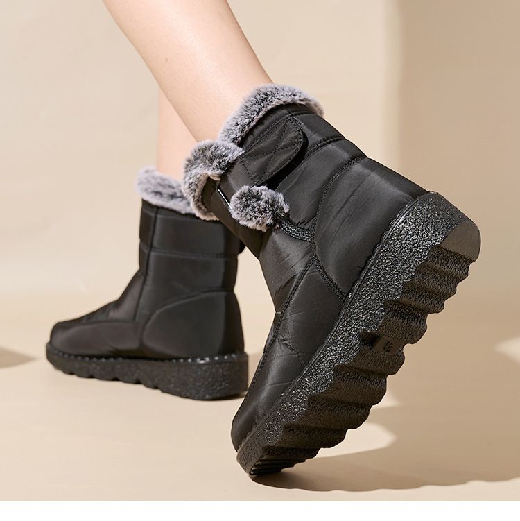 2025 Fleece Warm Women's Snow Boots,, Thickened High-top Cotton Shoes, Casual Velcro Women's Boots_voghion.com