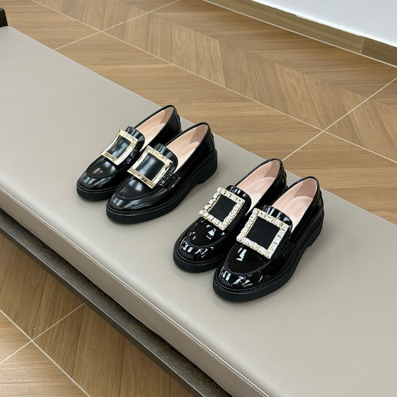 Dongguan RV Spring New Water Diamond Square Buckle Le Fu Genuine Thick Bottom Versatile Small Leather Shoes, Derby Shoes_voghion.com