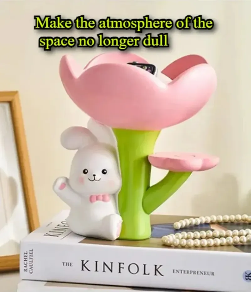 Storage Ornaments Household Cute Rabbit Key Organizer Portable Small Item Tool Tray Ornament Childrens Room Desktop_voghion.com