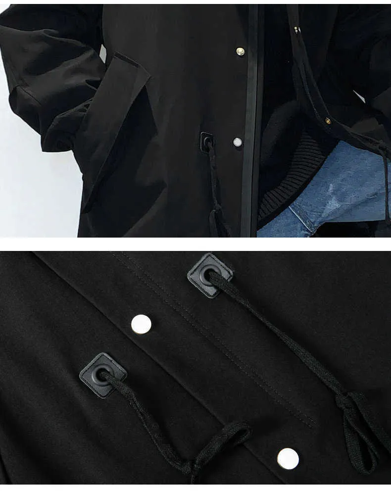 Cappotti da uomo alla moda con colletto rovesciato, tinta unita, trench, autunno inverno, monopetto, finto, 2021, giacca a vento casual_voghion.com