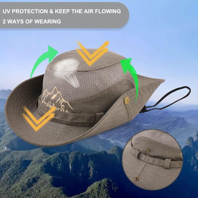 Mode Neue Outdoor Eimer Sommer Atmungsaktive Panama Kappe Baumwolle Dschungel Angeln Mesh Hut Wandern Strand Sonnenschutz Kappen Für Männer_voghion.com