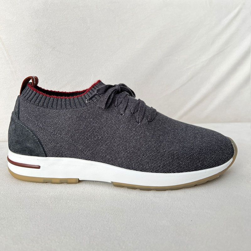 Scarpe sportive da uomo in tessuto Flying Woven, misto lana, leggermente elastiche, comode, traspiranti, con lacci, colori a contrasto_voghion.com