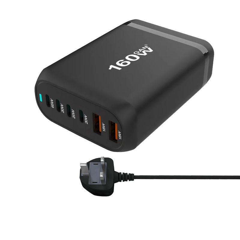 syct 200W GaN PD 120W Multi-Function 3A3C Desktop Charger 160W Multi-Port 4C2A Adapter_voghion.com
