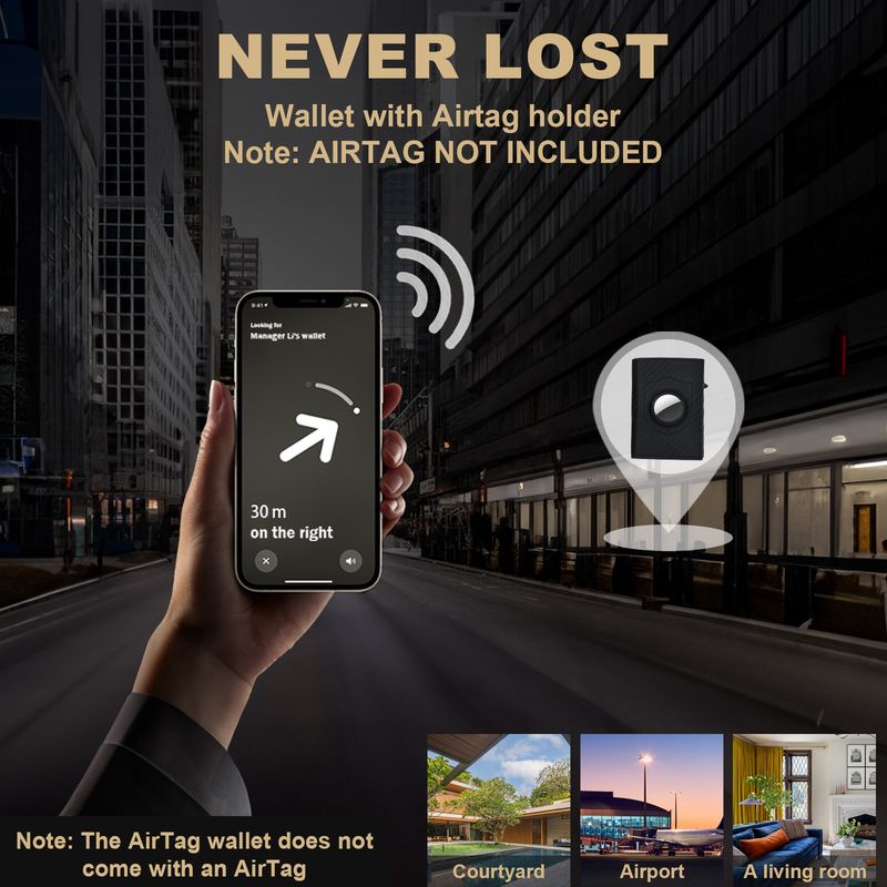 Men's Bags AirTag Wallet AirTag Wallet RFID Technology Credit Card Holder With Minimalist Men's Wallet_voghion.com