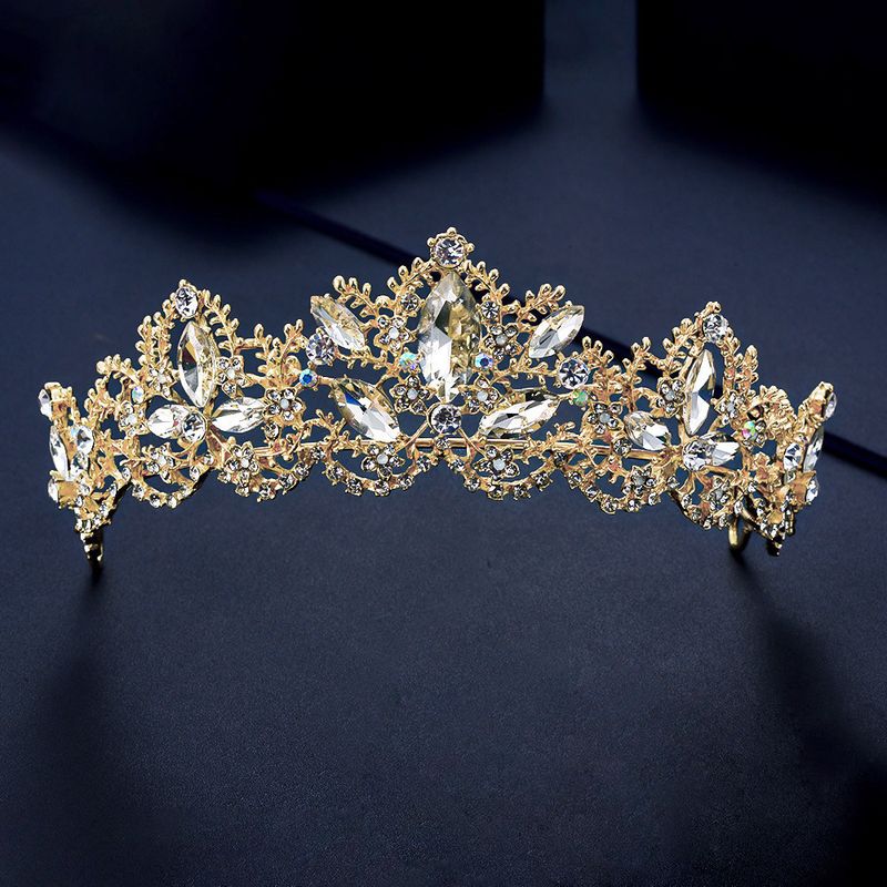 Neue High-End-Luxus Kristall Braut Kopfschmuck Legierung Krone Hochzeit Haar Zubehör Bankett Abend Haar Krone_voghion.com