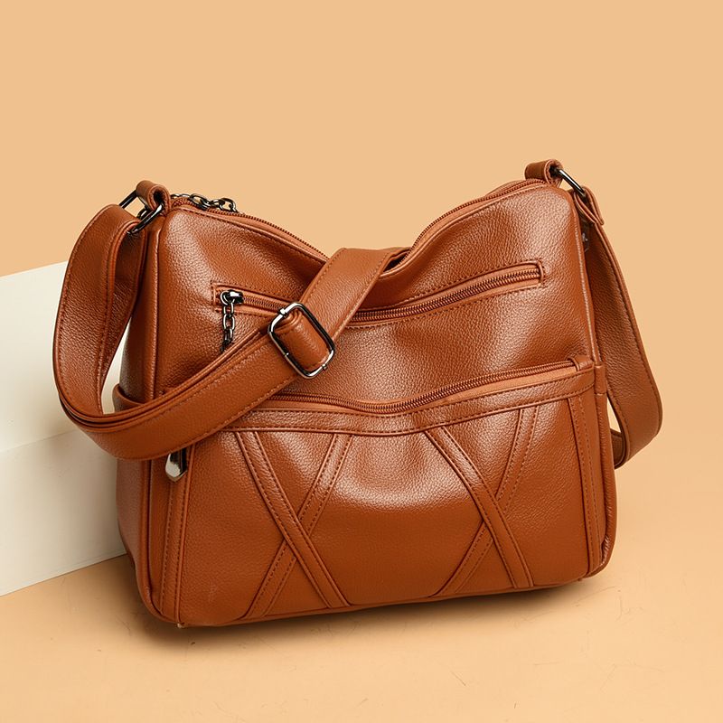 2023 New Capacity Women's Casual Versatile Single Shoulder Crossbody Bag, Soft Leather Large Bag For Middle-aged Moms_voghion.com