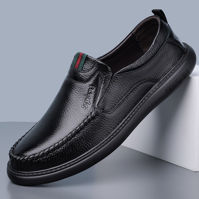 Euro Step 2025 Frühling Herbst Herren Oberschicht Rindsleder Freizeitschuhe Sohle Weich Hohl Atmungsaktiv Leder Sandalen 2326_voghion.com