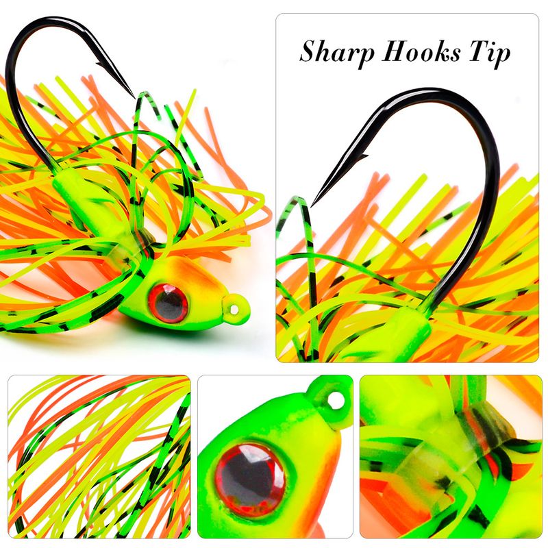 Tassel Sequin Mustache Spinnerbaits Anti-Hook Bottom Lure Lead Head Hook_voghion.com
