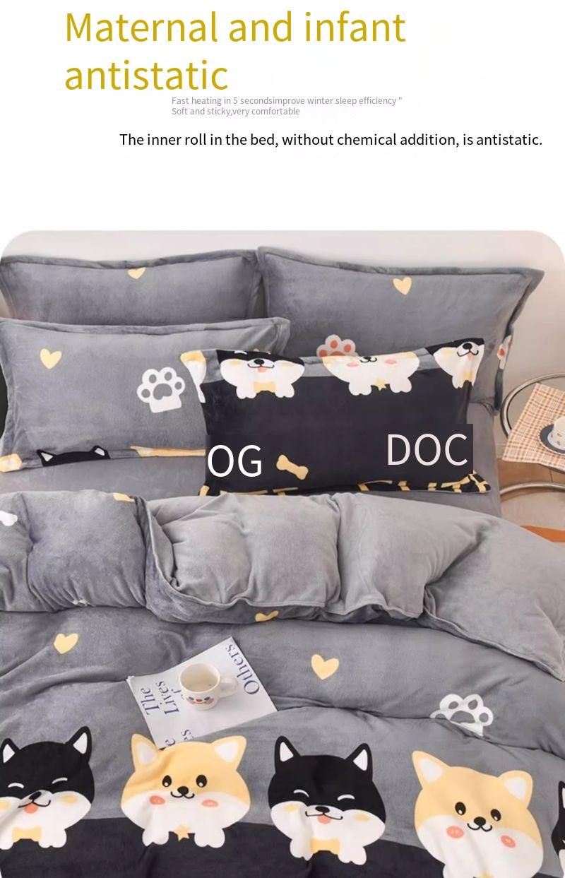 Copripiumino invernale in pile color latte, pezzo unico, copripiumino in pile corallo, pile spesso, pile bifacciale, 150, per una persona, 180x200x230_voghion.com