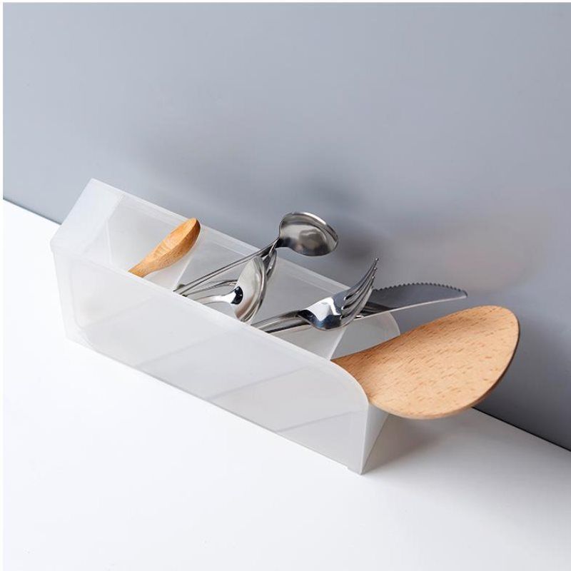 Multifunctional Oblique Desktop Storage Box Transparent Pen Holder Frosted Simple Stationery Holder Cosmetic Brush Lipstick Storage Holder_voghion.com