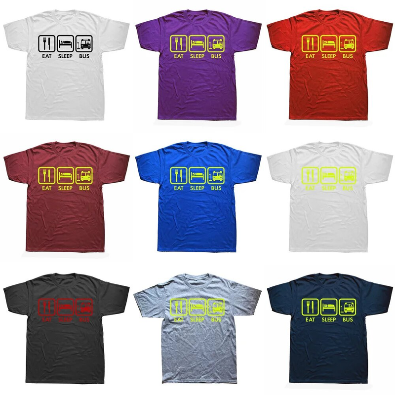 Nyhet Grym Äta Sova Busschaufför T-shirts Grafisk Streetwear Kortärmad Födelsedagspresenter Sommarstil T-shirt Herr_voghion.com