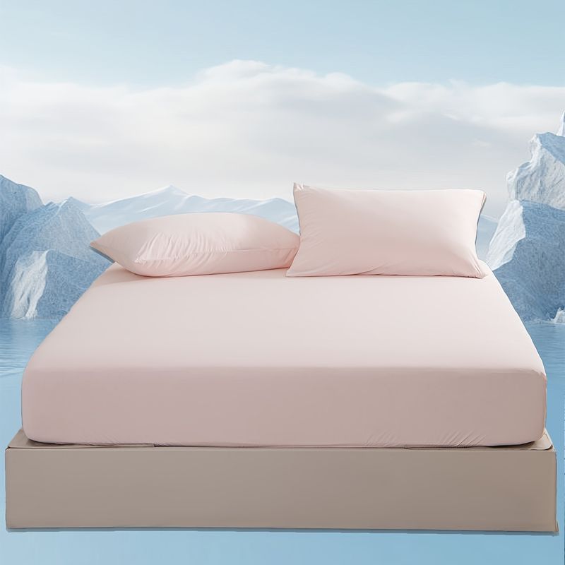 Summer New High Weight Solid Color Cool Silky Mattress Cover Pillowcase Set_voghion.com