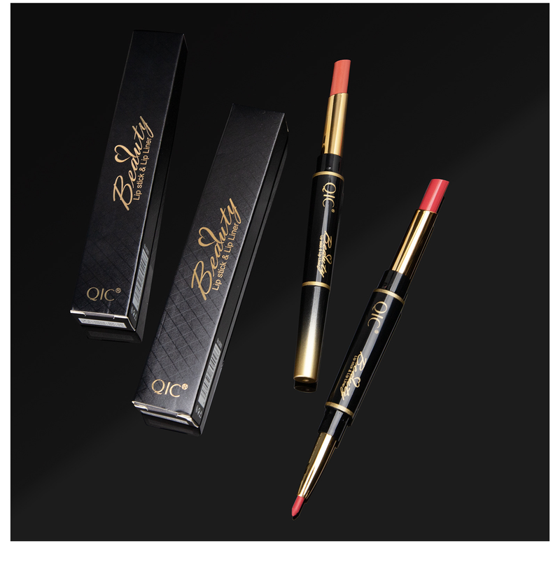 Rossetto a doppia estremità Penna per matita per labbra con resa cromatica Rossetto a tubo sottile 2 in 1, matita per labbra_voghion.com