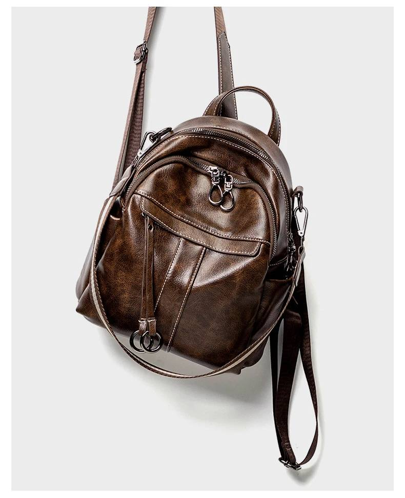 atinfor Marka Antykradzieżowy Vintage Kobiety Mały Plecak Miękka Skórzana Torebka Casual Torba Na Ramię dla Pań_voghion.com