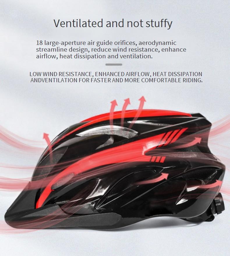 Sommer Einteiliger Mountainbike-Helm mit Krempe Erwachsener Sport-Fahrradhelm Atmungsaktiver Fahrradhelm_voghion.com