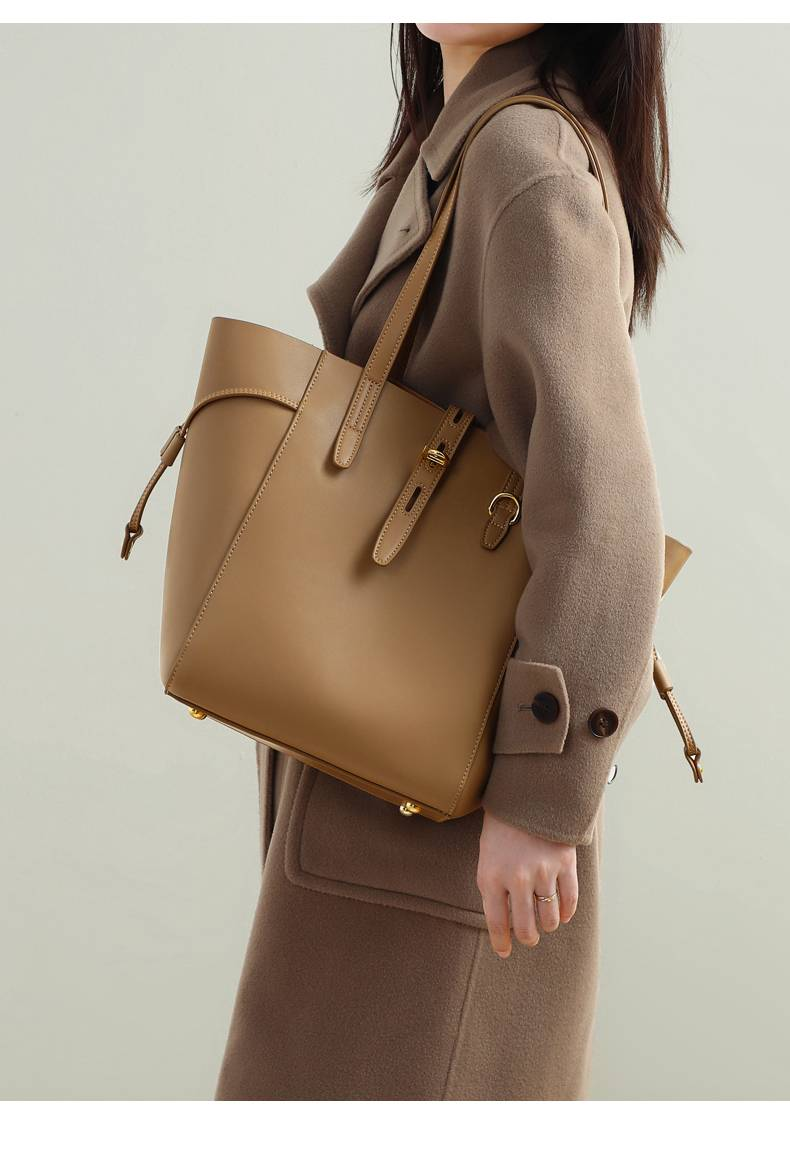 Borsa a tracolla da donna in vera pelle, grande capacità, alla moda, primavera ed estate, VINEY 2025_voghion.com