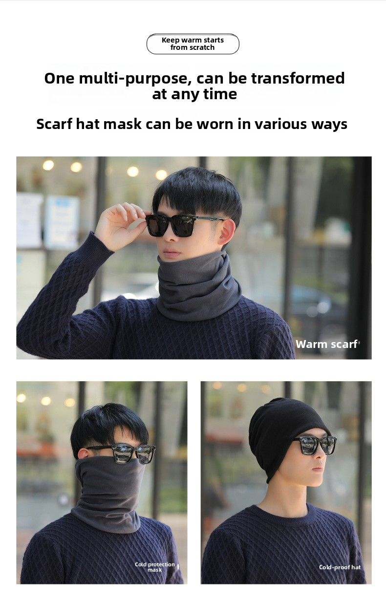Unisex Multi-Purpose Neck Warmer - Convertible Scarf & Beanie With Windproof & Thermal Protection For Winter_voghion.com