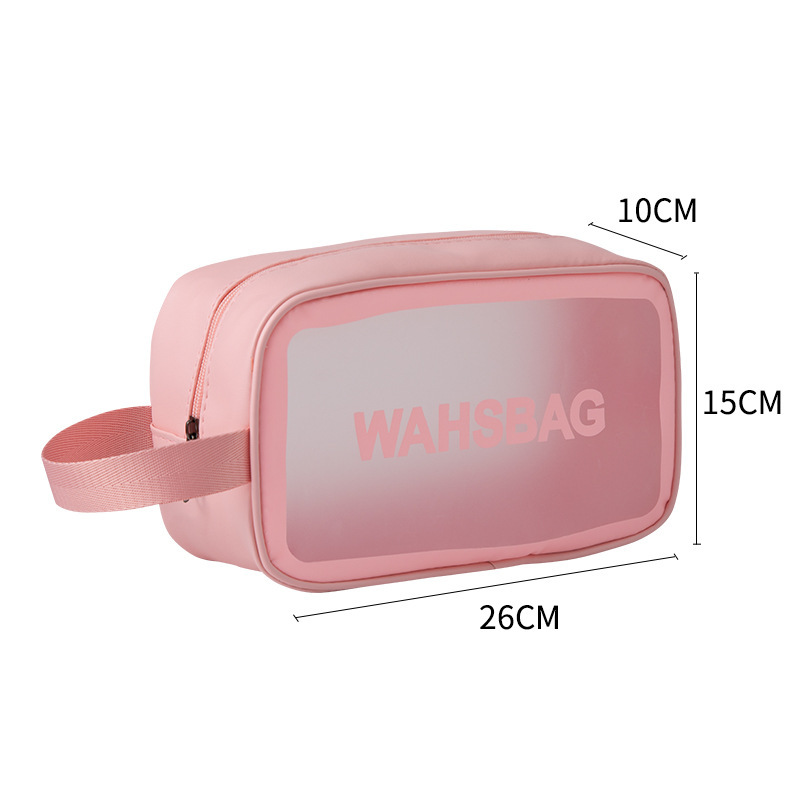 Klare, transparente Make-up-Tasche – wasserdichter Kosmetik-Organizer aus mattiertem PU mit großem Fassungsvermögen für Reise- und Schwimmutensilien_voghion.com