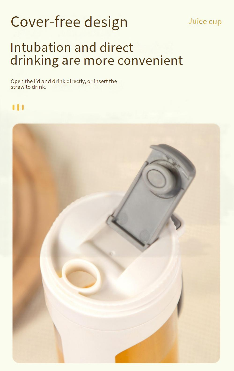 Portable Mini Electric Juicer Cup With 18000 RPM, 12-Blade Stainless Steel, Rechargeable & Heating Function For Home & Travel_voghion.com