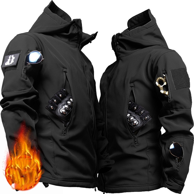 Veste tactique pour homme – Coupe-vent imperméable à capuche, vêtement de travail militaire d'hiver, manteau de randonnée en plein air (S-4XL)_voghion.com