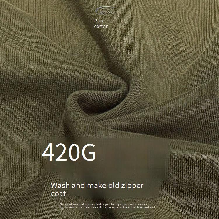 Schwerer 420 g Baumwoll-Hoodie für Herren mit Used-Waschung und Reißverschluss-Design – Streetwear-Pullover für den urbanen Style_voghion.com