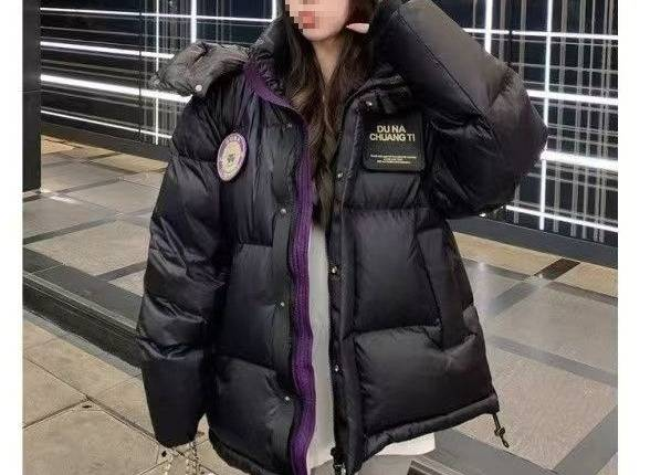 Piumino oversize in cotone da donna – Cappotto invernale ampio e spesso (nero, M/L/XL/2XL)_voghion.com