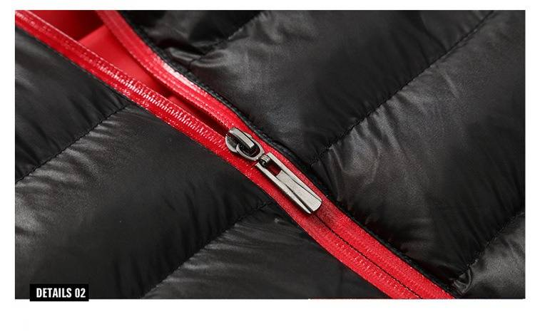 Herren-Winterjacke mit Stehkragen, wasserdichtem Reißverschluss, einfarbig, Baumwollmantel in Übergröße für die Freizeit_voghion.com