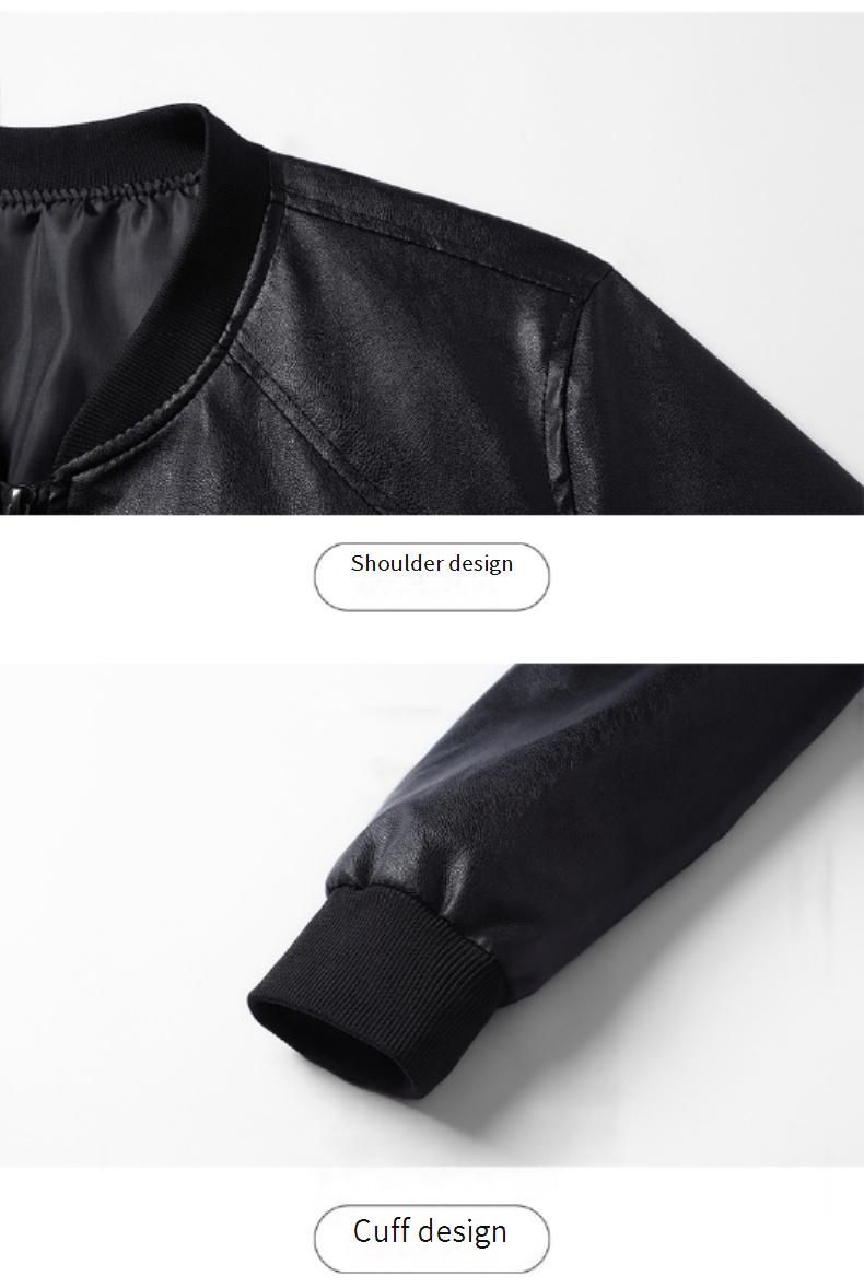 Herren-Kunstlederjacke – Slim Fit Zweireihiger Bikermantel, Winddichter Freizeitblazer für den Alltag (Schwarz, Größen M-3XL)_voghion.com