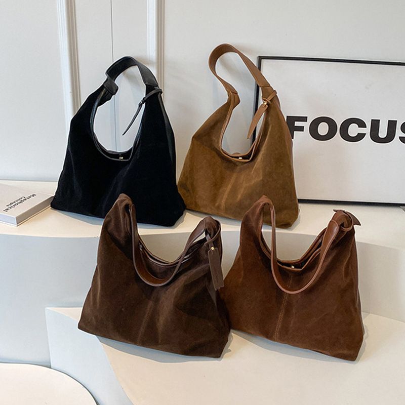 Borsa a tracolla casual da pendolare, grande capacità, in pelle scamosciata, stile Melard, autunno inverno 2025_voghion.com