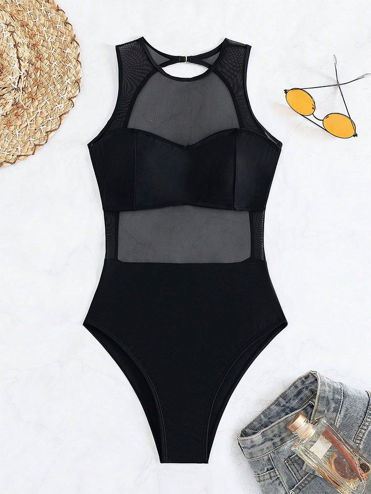 Maillot de bain une pièce sexy en maille transparente pour femme, bikini de plage, source chaude, nouvelle collection 2025_voghion.com