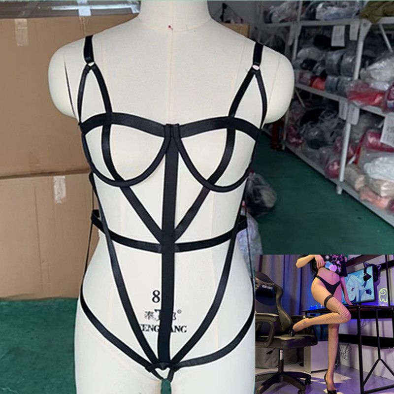 Sexy Lingerie Summer Hot Item 2022 Complex Craft Strap Hollow Out Bodysuit_voghion.com