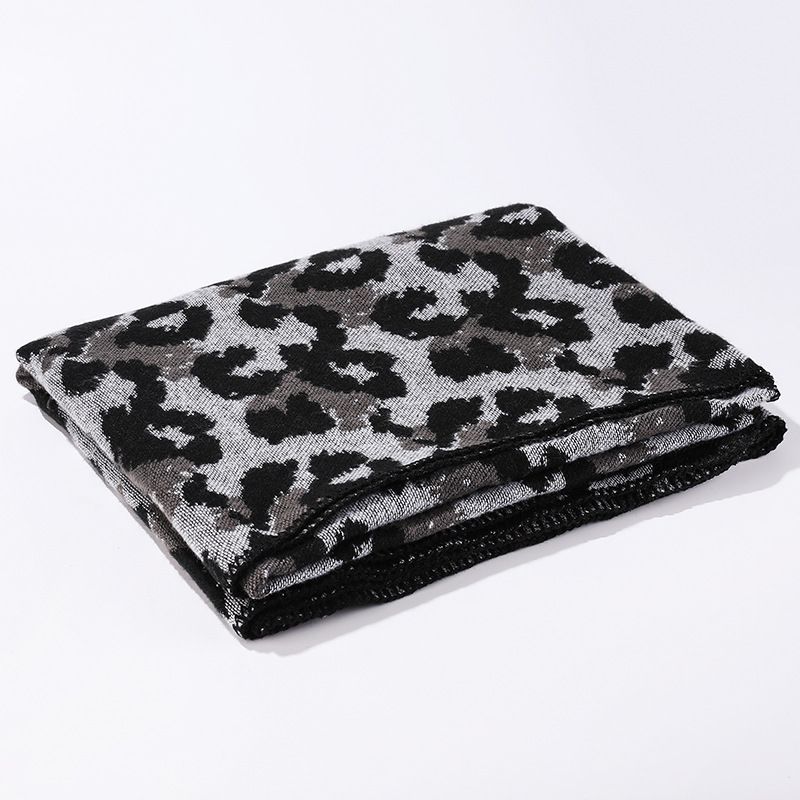 Sciarpa unisex Moda moda lunga lavorata a maglia Mantella tutto-fiammifero stampa leopardo spessa sciarpa calda_voghion.com