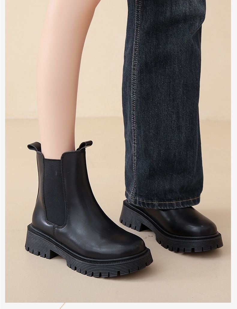 Thick Soled Martin For Women's Autumn 2024 New Hiking Boots Elevated Casual Boots Trend_voghion.com