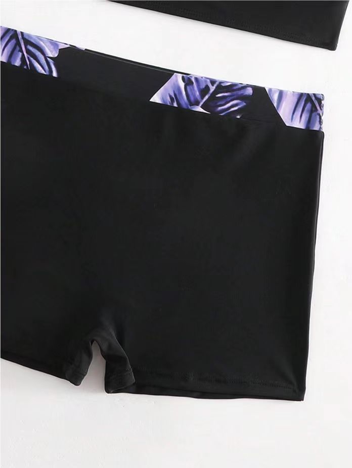 Costume da bagno intero da donna, con stampa digitale, con lacci, scollo all'americana, boxer, bikini sexy_voghion.com