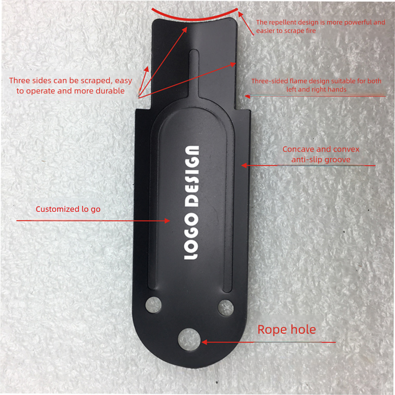 Natural Wood Handle Flint Magnesium Fire Starter Rod Outdoor Survival With Packaging And Leather Strap Powerful Scraper_voghion.com