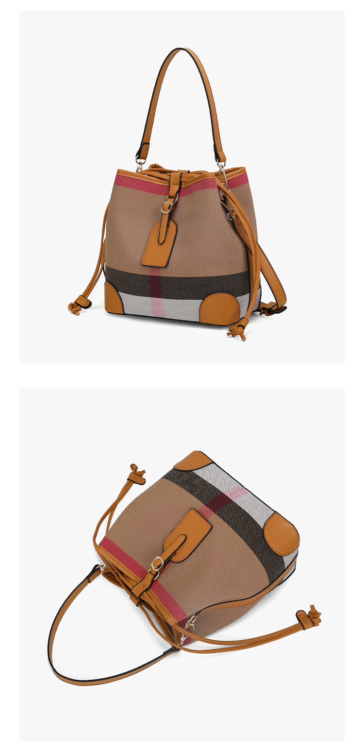2023 Nieuwe high-end netto rode canvas geruite emmertas Damestas Buitenlandse stijl Messenger bag met enkele schouder_voghion.com