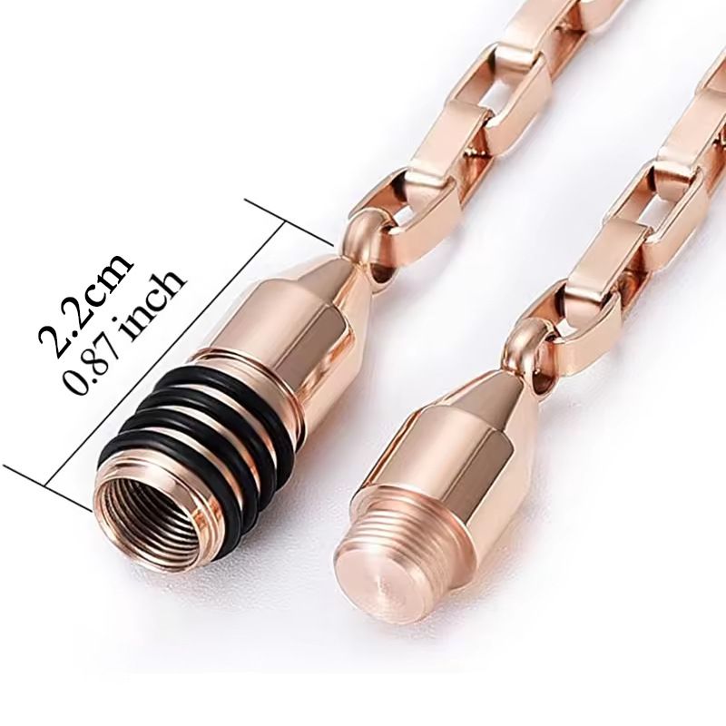 Bracciale a forma di proiettile in acciaio inossidabile di alta qualità, europeo e americano, apribile per capelli o ceneri, stile punk semplice da uomo_voghion.com