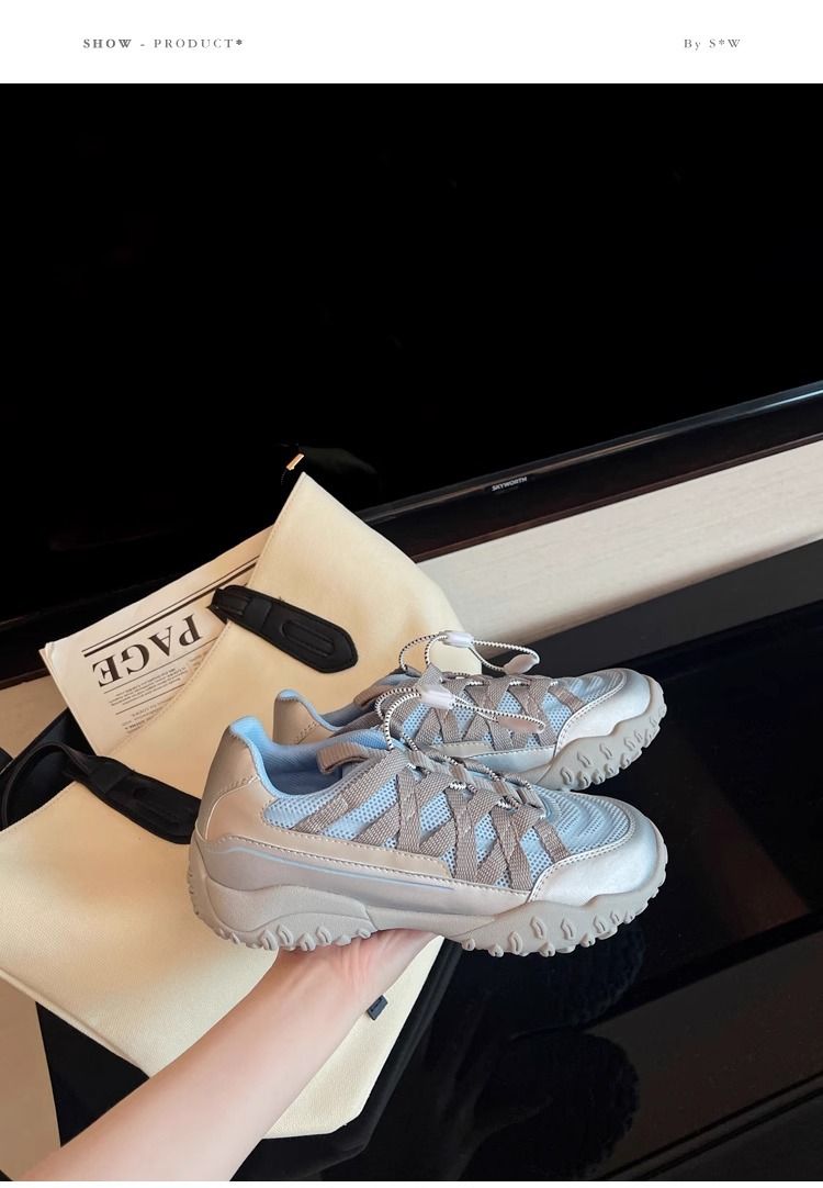 Primavera e autunno nuove scarpe con tacco a zeppa commercio estero grandi dimensioni scarpe sportive arcobaleno fondo scarpe da papà spot scarpe da corsa da donna_voghion.com