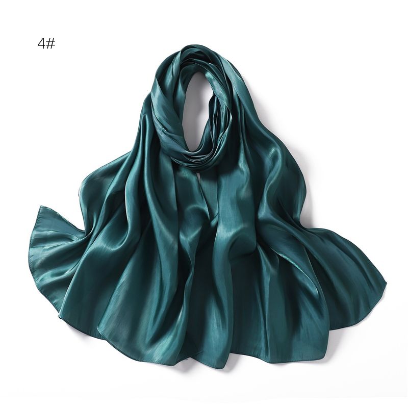 Unisex Solid color soft shimmering satin scarf women's scarf sunblock shawl Muslim_voghion.com